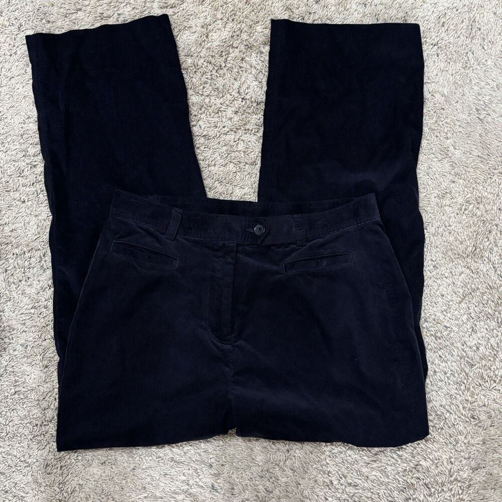 Lands End Size 10 Corduroy Navy 100% Cotton Pants Straight Leg